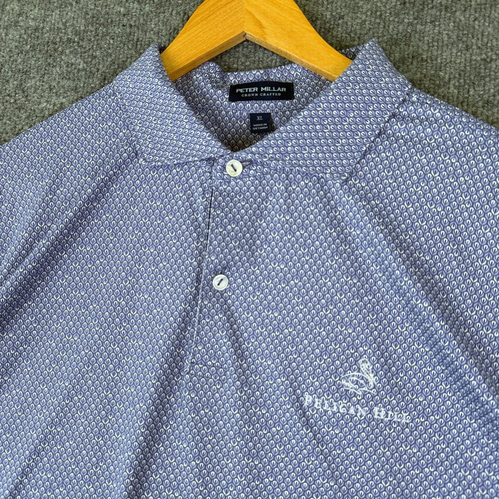 Peter Millar Crown Crafted Polo Shirt Mens M Blue Pelican Hill Golf Performance